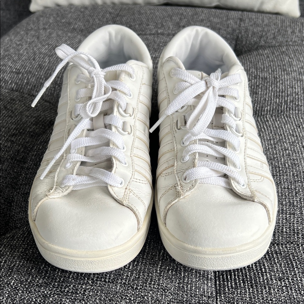 K-Swiss White Lace-Up Sneakers